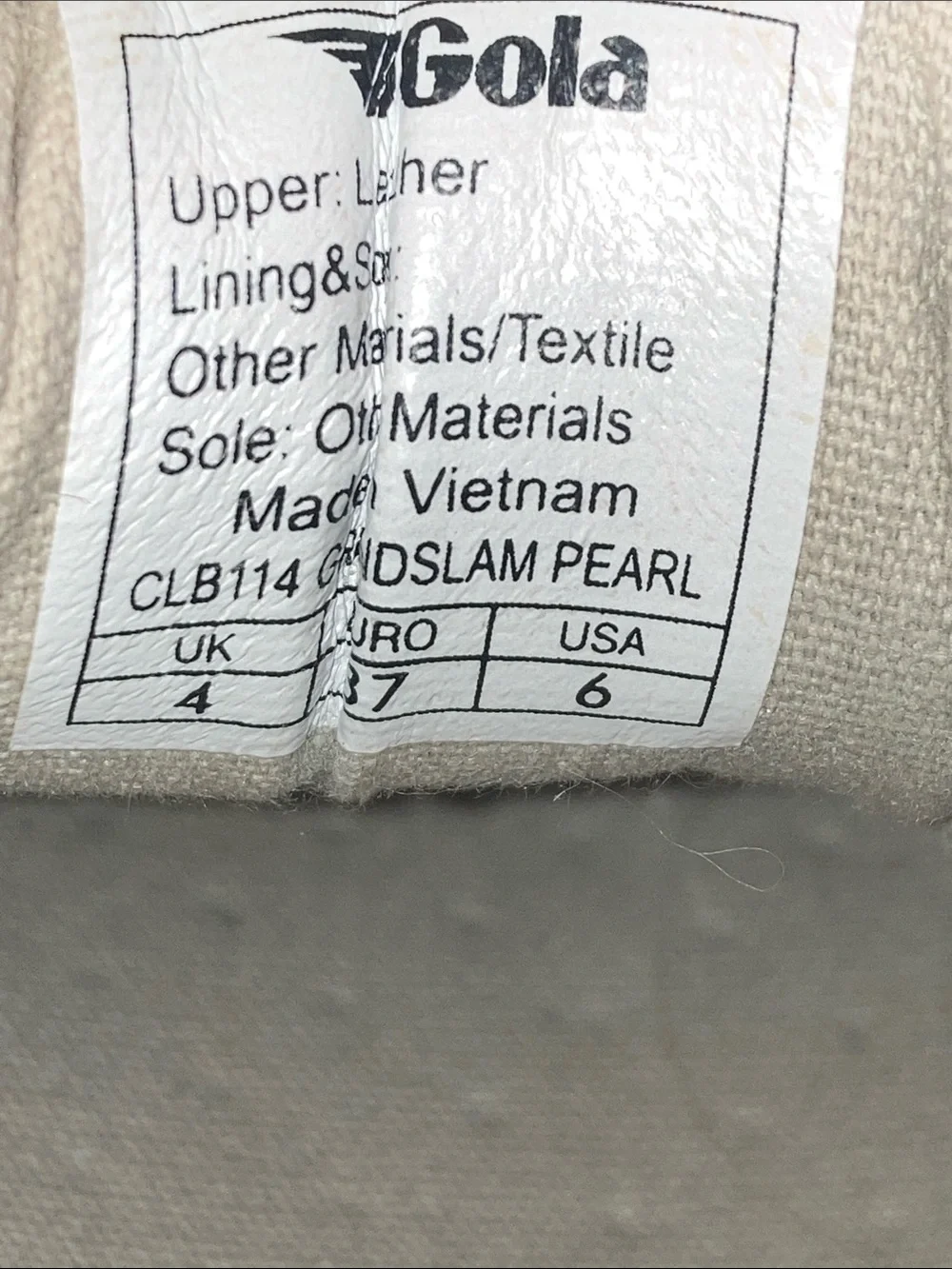 Gola Grandslam Pearl Sneakers Gray Leather Gold Lace Up CLB114 Womens Shoes 6